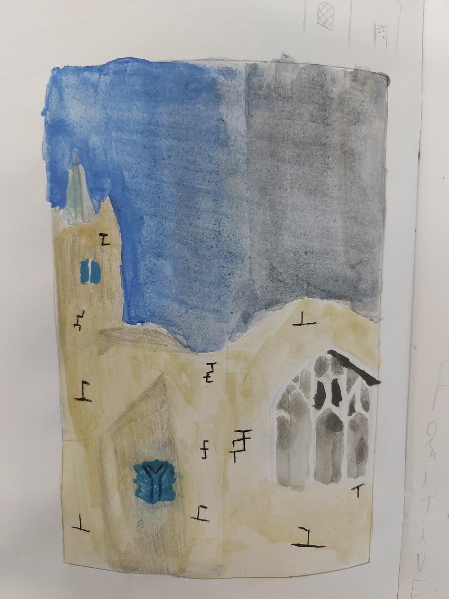 SSA_ADT's tweet photo. 9X3 have been looking at the Artist John Piper and have produced some really nice work in his style. https://t.co/CQV7cuU66R