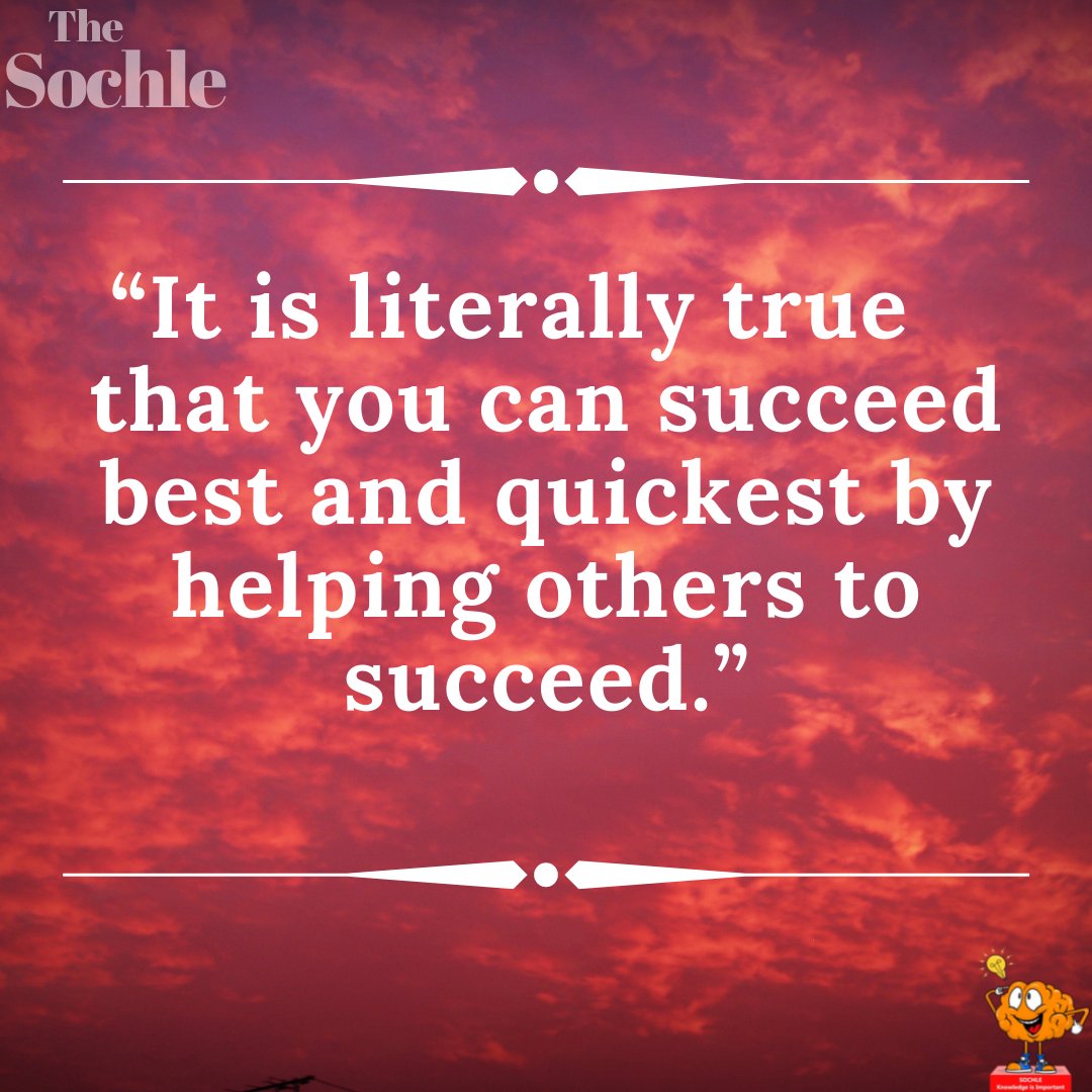 thesochle's tweet image. It i s true that you can succeed best and quickest by helping others to succeed. ✨

Follow us for knowledge and information!

#success #helpothersgrow #SundayMotivational