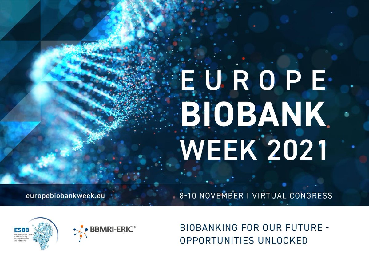 BiobankWeek's tweet photo. Sign up now for #EBW21, and be part of the growing community of biobank believers, the people who are transforming healthcare and environmental care.”

You can register here now: https://t.co/ehoKqfK73a

Programme: https://t.co/1q421GYnUR

@ESBBnews @BBMRIERIC 

#Biobanking https://t.co/z2YmFnXlB7