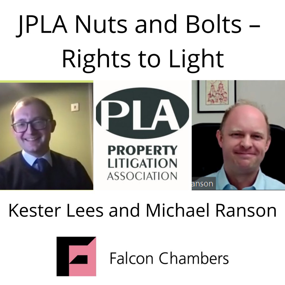 FalconChambers1's tweet photo. Yesterday evening Kester Lees and Michael Ranson spoke on behalf of the Junior @PLA_Org_UK on 'Nuts and Bolts - Rights to Light.' Thank you to everyone who attended and special thanks to Chris Brand and Kimberley Clifford for organising and hosting. #rightstolight #propertylaw https://t.co/qv2mQsbrkT