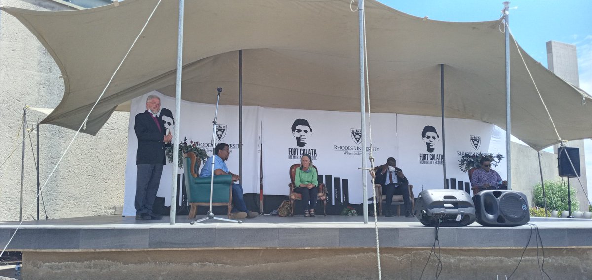 Rhodes_Uni's tweet photo. Today's speakers are ready to talk about their #QuestforJustice at the inaugural #FCML in Cradock today. #FortCalataFoundation #CradockFour https://t.co/9MfrVcEin6