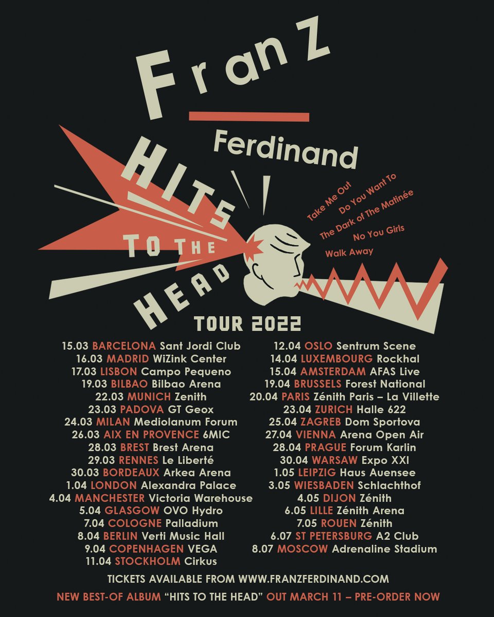 Hits To The Head Greatest Hits tour! 🌎 smarturl.it/FF-Live

Pre-order our new album Hits To The Head from our official store or FNAC (FR) for pre-sale access to UK and French dates. General sale opens next Fri Nov 12th.