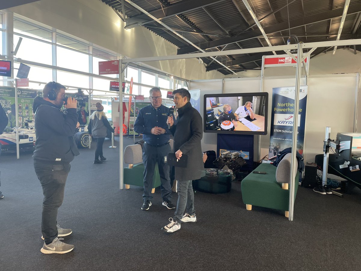 NCME_Racing's tweet photo. The Boss @MarkBusfield hard at work with morning with interview number 1!! @BoltonUni @BoltonNCME @Kitsamus https://t.co/5cb2wgIU4R