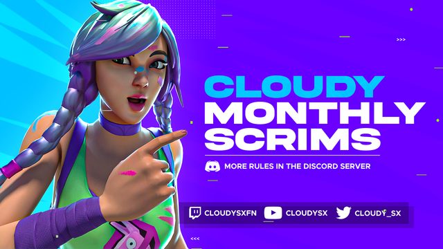 cloudy_sx's tweet photo. Cloudy $100 Monthly Scrims 
How to join? 
“Retweet this tweet” “comments down your “WL” and “tag your trio”
Giving away 32 slots ONLY so there will be ONE LOBBY Join the discord sever and verify. Follow "Cloudy on all socials” to get roles. https://t.co/51mozgLT1e https://t.co/B5asO4fptp