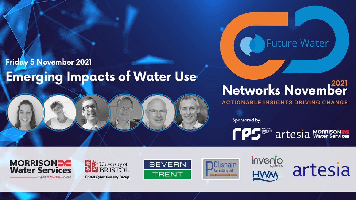 Artesiaconsult's tweet photo. Looking forward to presenting on how water demand has changed during the 18 months since COVID started at #NetworkNetwork @FutureWaterAsso in the first of two sessions today. Further sessions each Friday for the rest of November @ArtesiaRob @ArtesiaShana https://t.co/EsvVBqlwKH