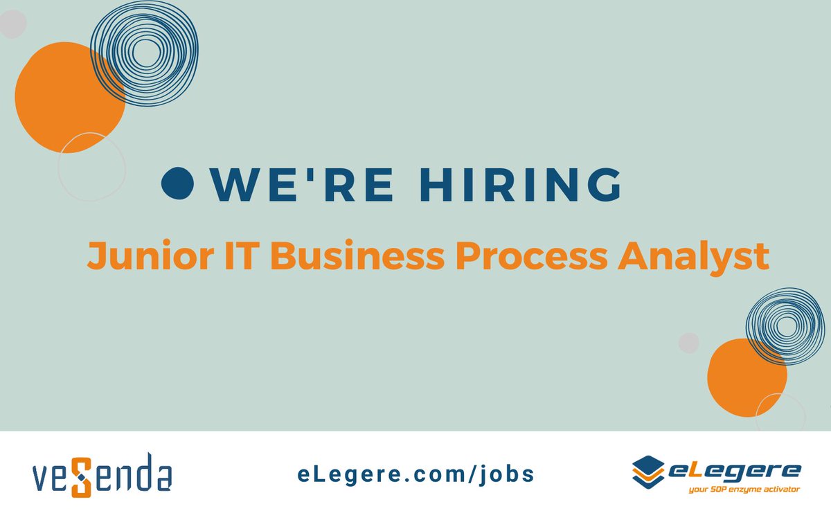 eLegere_sw's tweet photo. 🕵️ In #Vesenda ricerchiamo un/una Junior IT #BusinessProcessAnalyst da inserire nel team di sviluppo di #eLegere, prima piattaforma italiana #lowcode di #SOPManagement. Candidati ora: https://t.co/2uEMTwRb5H
#lavoraconnoi #opportunità #assumiamo #wearehiring #workwithus https://t.co/poqC0N0uVP