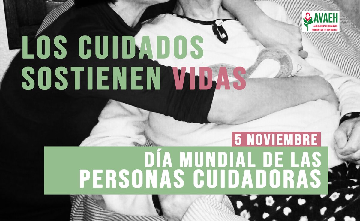 AsociacionAVAEH's tweet photo. Hoy 5nov, #DíaMundialDeLasPersonasCuidadoras
Aquellas personas cuya ocupación es sostener la vida de otras personas. IMPRESCINDIBLES. 
Desde AVAEH queremos poner en valor y visibilizar a las Personas Cuidadoras, hoy y todos los días.  
#EnfermedadesRaras #HuntingtonsDisease https://t.co/WaL9eqFvIc