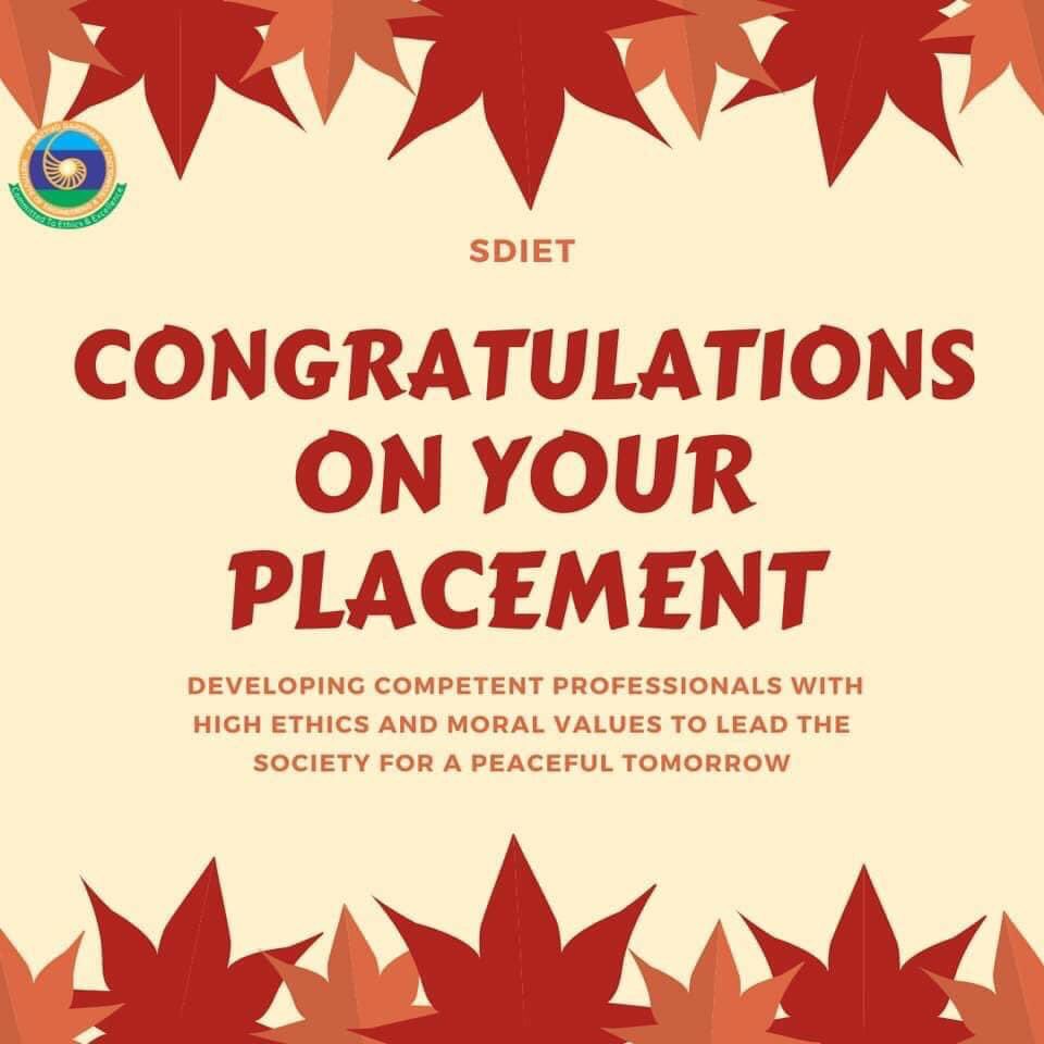 Placement update

Congratulations to Vinayak Gupta, CSE 2022 passing out student, for successfully geeting placement in RISER TECHUB PVT. LTD., PUNE

#SDIET #faridabadcollege #placement2021 #BestManagementCollege