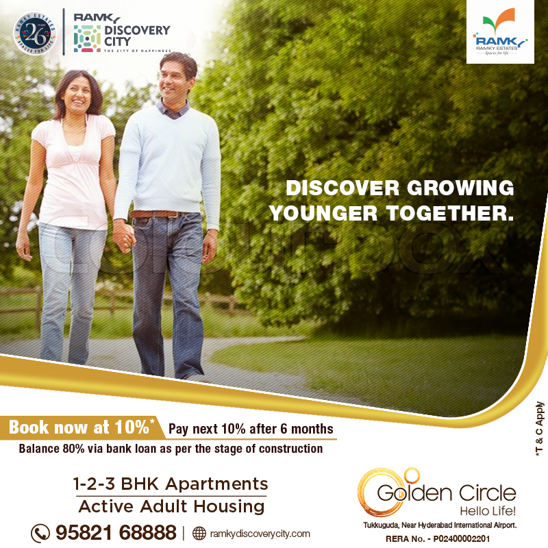 RITLOFFICIAL's tweet photo. Welcome to Golden Circle. Active adult housing with 1,2 and 3 BHK options. A place where life gets better as you grow older, and every day is as inspiring as it is comforting.  

#OwnARamkyHome #GoldenCircle #RamkyDiscoveryCity #BestTownshipInHyderabad https://t.co/sRa9c1Da3e