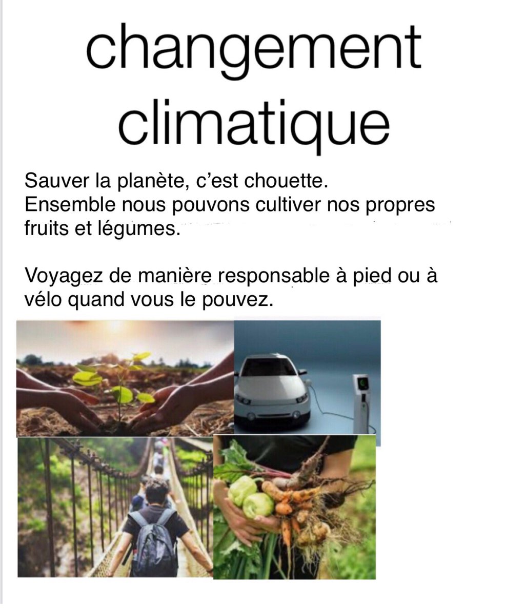 JaneGroveFrench's tweet photo. It’s Youth Empowerment Day at #COP26 and I’m delighted to share some of the work by Active French pupils @HyndlandPS here in Glasgow, who have been discussing what we can all do to play our part. #glasgowloveslanguages #scilt #ClimateAction @Glasgowlangs #primaryfrench https://t.co/JNiws32ge2