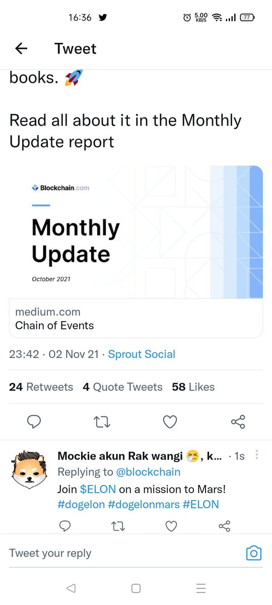 MikoMockie's tweet photo. @jaemcityx Done Ka', semoga menang, dan $ELON to the moon 🥰 https://t.co/2Ce4j5zZsS