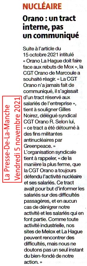 plutonyck's tweet photo. Quand la #CGT veut à tout prix soutenir le #nucléaire! Elle confirme les problèmes de #MELOX qui fragilisent l’usine de #LaHague. Info confirmée aussi par l’@ASN il y a quelques jours. Mais quand @greenpeace le fait savoir, elle ne veut surtout pas que ça se sache. Transparence? https://t.co/11r7Cbxj22
