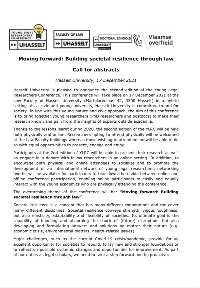 L_MartinezL's tweet photo. Still a few days left to send your abstract for the 2nd edition of the #YLRC deadline 20th November @uhasselt #AcademicTwitter #AcademicChatter https://t.co/awe0BB4jqm
