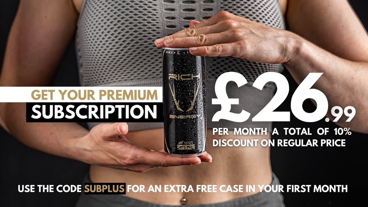 richenergy's tweet photo. We have a new look. Head to https://t.co/VTTSOTTK9Z for our new website and use the code SUBPLUS on checkout for 2-1 cases when you subscribe. 

@rich_energy @weareRichEnergy #richenergy https://t.co/M3V0oaAitB