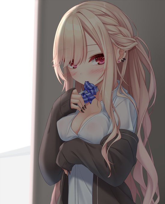 廊下の隅でつけてないアピールしてくるJK 