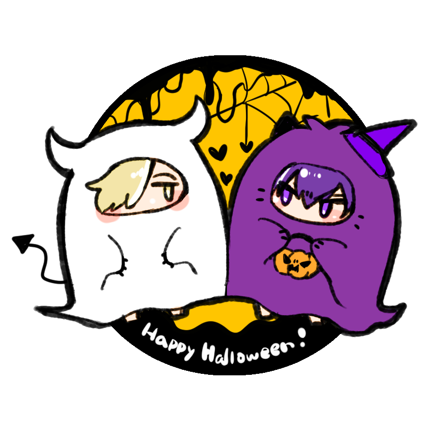 「ハロウィン描けずにいるのでせめてもの二人
#ドSおばけ
フリーアイコンです🙌
」|ときしば@4/27新刊出ますのイラスト