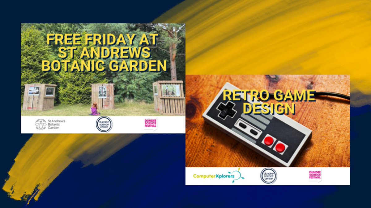 What's On Today #DundeeSciFest

Retro Game Design - Create and play your own video game with  <a href="/CX_SEScotland/">ComputerXplorers</a> Plus Free Friday at St Andrews Botanic Garden <a href="/StABotanics/">St Andrews Botanic Garden</a>

Find out more at dundeesciencefestival.org