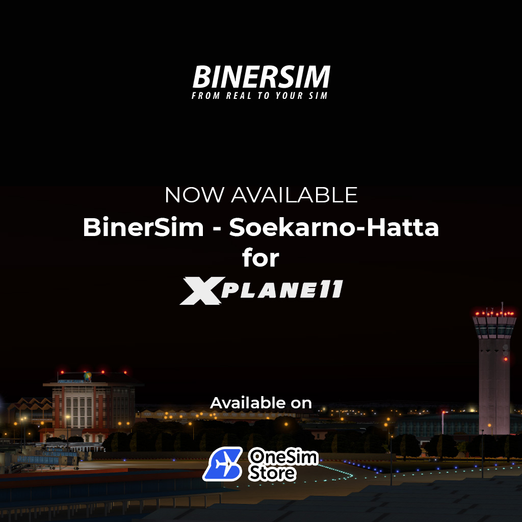 binersim's tweet photo. BinerSim — Soekarno-Hatta for X-Plane 11 are now available on OneSim Store. Grab it fast and enjoy early discount!
https://t.co/sOz0M993nM
——
This product will also available on simMarket in a next few days. https://t.co/5Q0mTukiFY