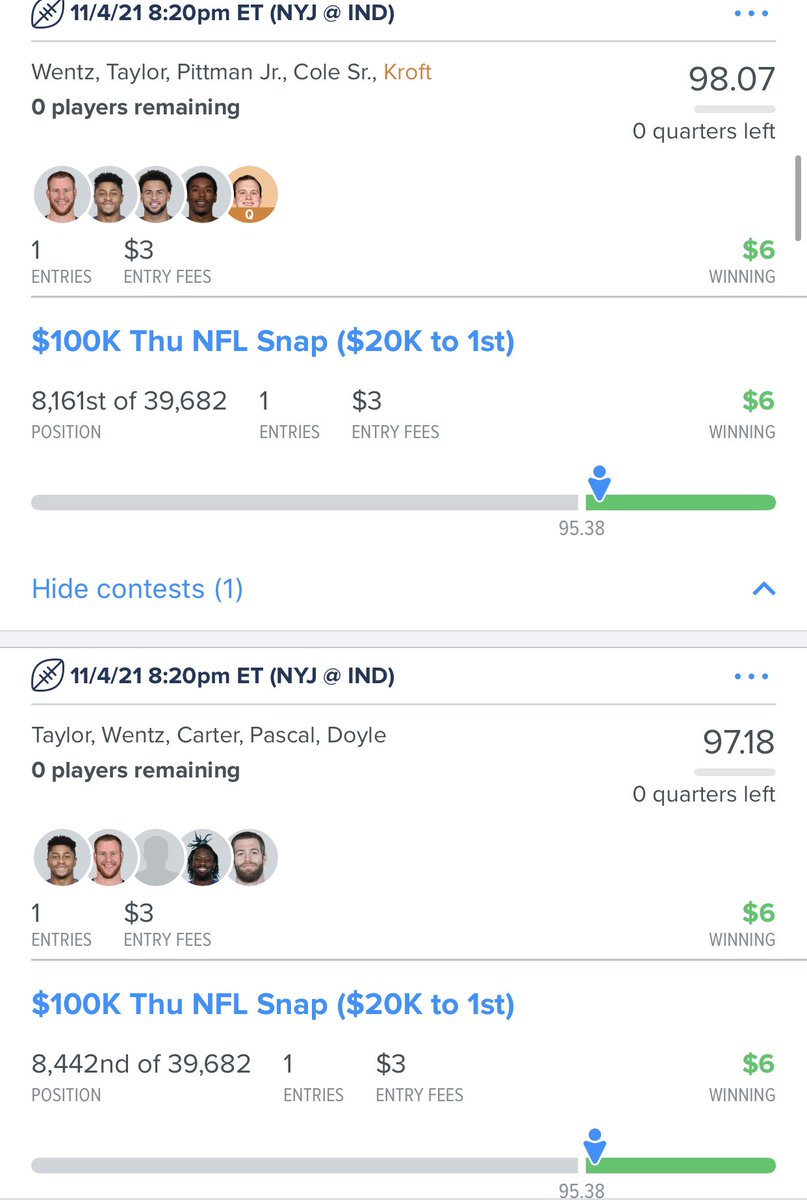 PerfectPicksDFS's tweet image. Often wonder on slates like this... is the guy who takes down the slate playing the backup (to the backup) a 150 maxer throwin dummy lines out an optimizer, or some dude who doesn’t know #NFL throwing random players in a single bullet??? Or maybe Option 3: the 🐐 of #DFS 🤔...