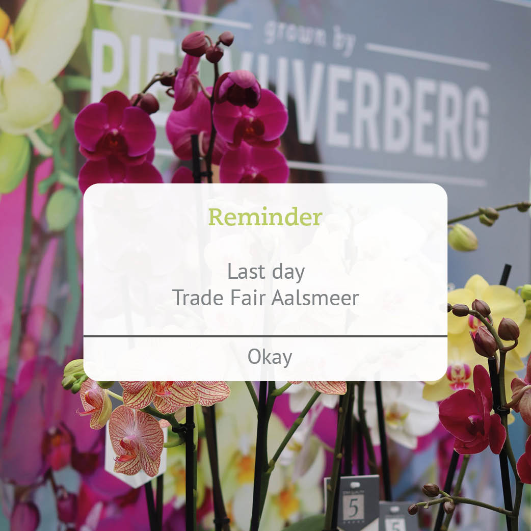 The last day of the Trade Fair Aalsmeer has arrived. 😃 Come and visit our stand, 27.10