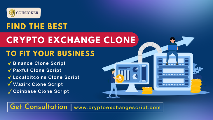 coinjokerscript's tweet photo. Lots of #Crypto Exchange Platforms are emerging in Crypto Market 

 There are Successful Crypto Exchange like #Binance, #Localbitcoins, Paxful, #Wazirx 
Traders are admiring to start a #CryptoTrading Website with popular #CryptoExchange clone are->https://t.co/QxPWJWrUeo https://t.co/6pyE0y57qm