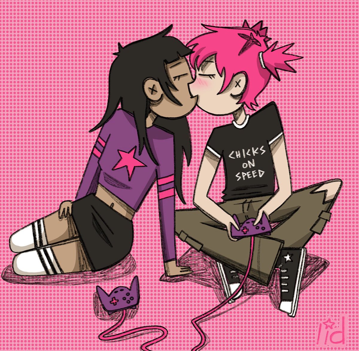 artbylid's tweet photo. girlz kissing 👩‍❤️‍💋‍👩 https://t.co/6kQykEol4n