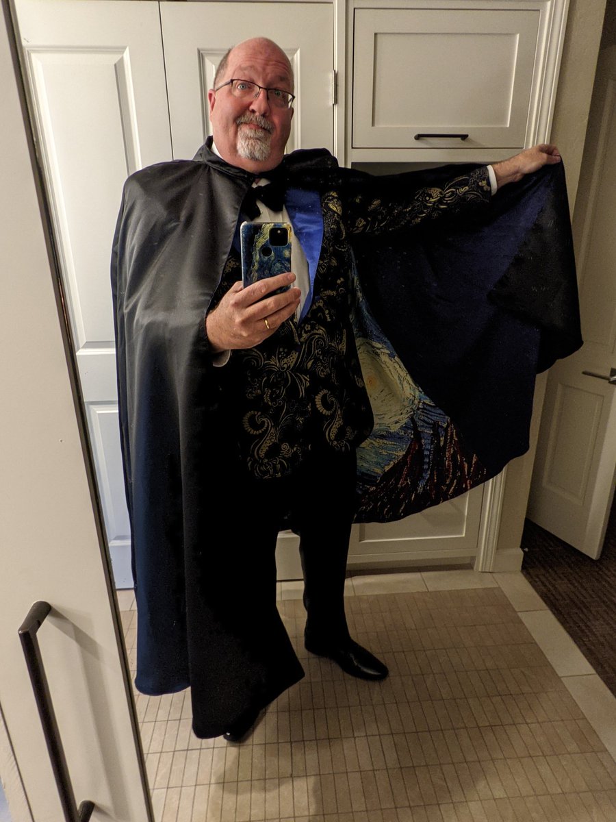 Black tie event tonight. Oh yeah, it's a Starry Night cape. #lfmembersummit /1