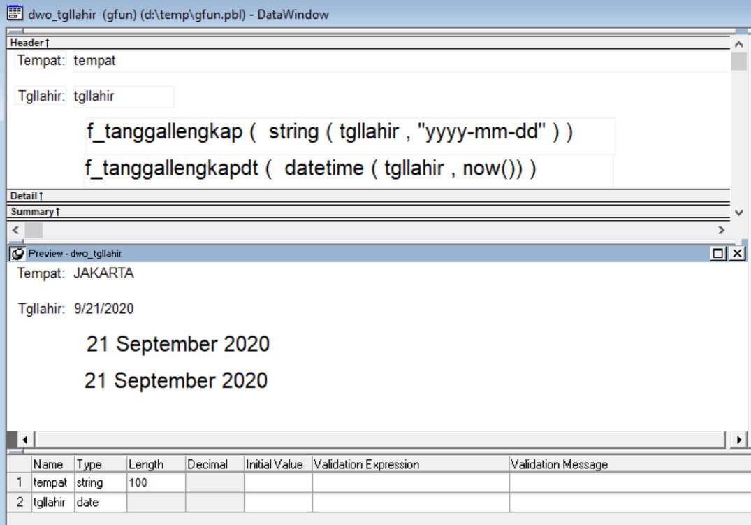 PPowerbuilder's tweet photo. hindari penggunaan date utk global function argumen di #datawindow expression. bisa ganti dengan alternatif string atau datetime 
#powerbuilder
#unsolvedbug https://t.co/8thbiYU6IV
