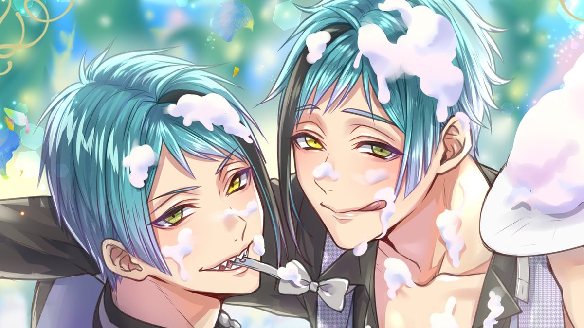 「リ～チ兄弟誕生日おめでとうー!!🎉🎁🎂
ジェイフロ🐬🦈 」|真弓るかのイラスト