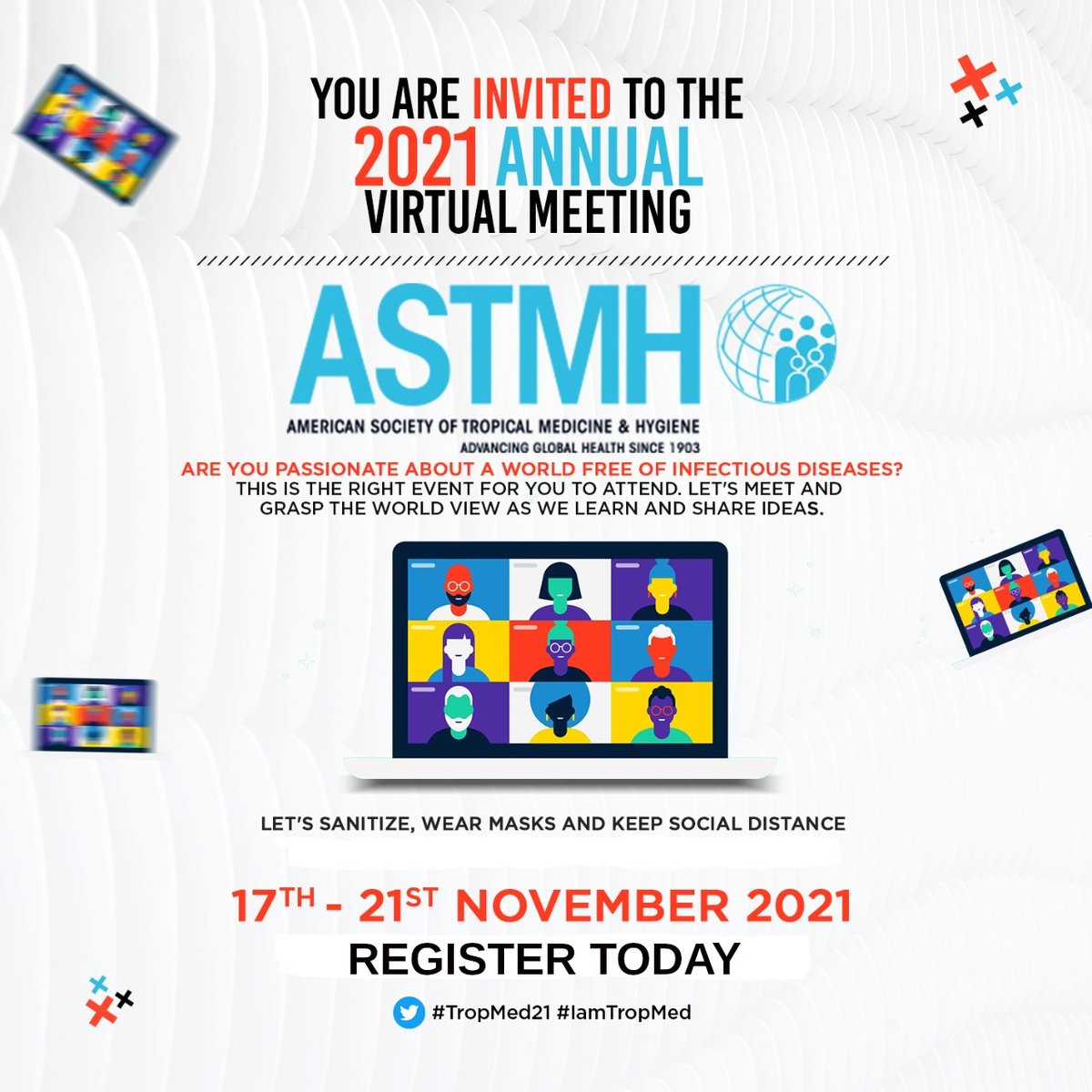 ~13days to the <a href="/ASTMH/">ASTMH</a> annual meeting conference. registration still open here: astmh.org/annual-meeting….
Subsidized registration fee for LMIC Members or Non Members.
#Iamattending @ASTMH2021conference