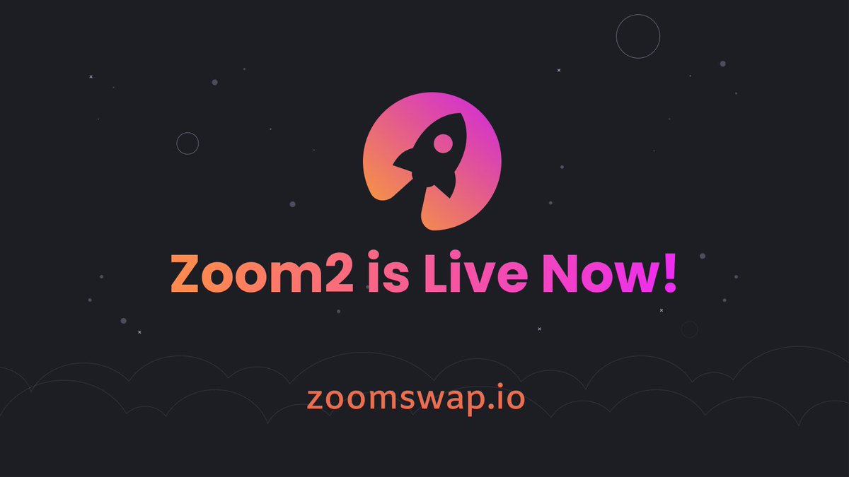 zoomswap_io's tweet photo. ZoomSwap V2 is Officially Launched! 🎉🎉

Now all farms are open. High APR. 0 Zero Deposit Fees! Deposit your LP token now!

$7M TVL and counting!! 📈

🚀🚀🚀 https://t.co/HWTuYvAMbg