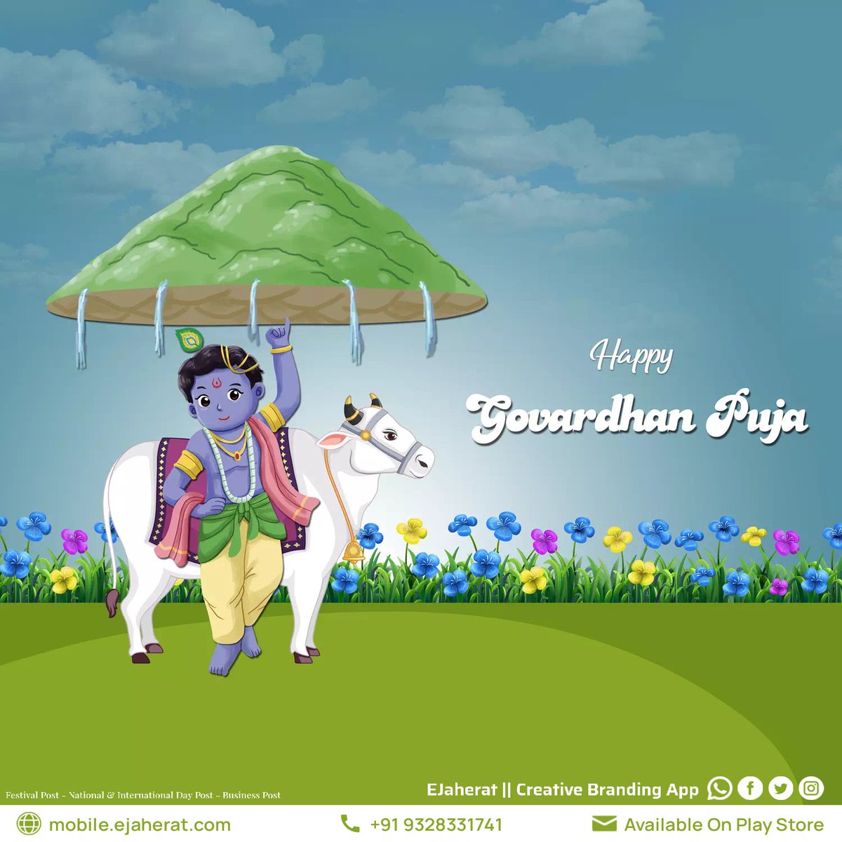 EJaherat's tweet photo. Happy Govardhan Puja

#happygovardhanpuja #govardhanpuja #govardhan #krishnastatus #diwali #newyear #devotionalpost #devotional #eJaherat #postermaker #postoftheday #poster #posterdesign  #festival #festivalofindia #jayshreekrishna #kanudo #krishna https://t.co/pDl6wvROn8
