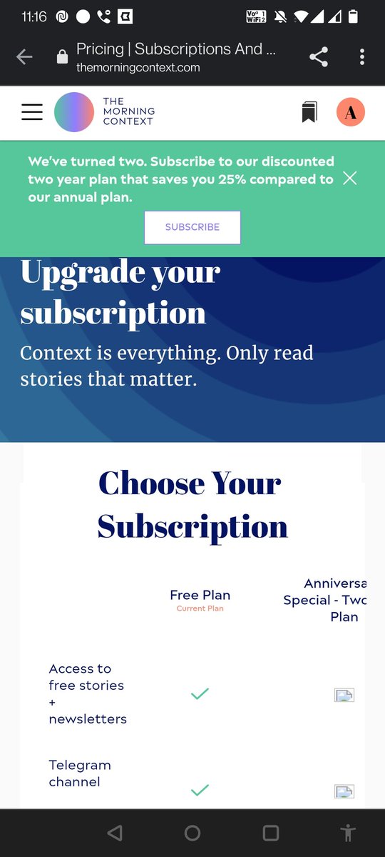 malpani's tweet photo. It's impossible to pay for a subscription to #TheMorningContext. You just end up in a loop!
Bad design
@MorningContext https://t.co/8iEEN2lbsD