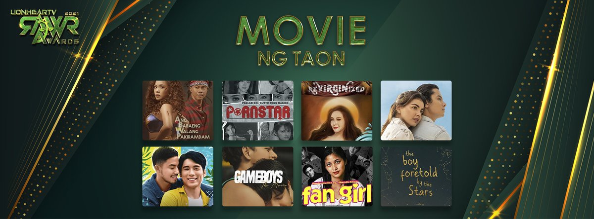 LionhearTVNet's tweet photo. Vote for your Movie ng Taon
Vote Link: https://t.co/H8Nf4TMG81
#BabaengWalangPakiramdam #PaglakiKoGustoKongMagingPornstar #Revirginized #DitoAtDoon #HelloStrangerTheMovie #GameboysTheMovie #FanGirl #TheBoyForetoldbyStars https://t.co/R8jTBS9IbE