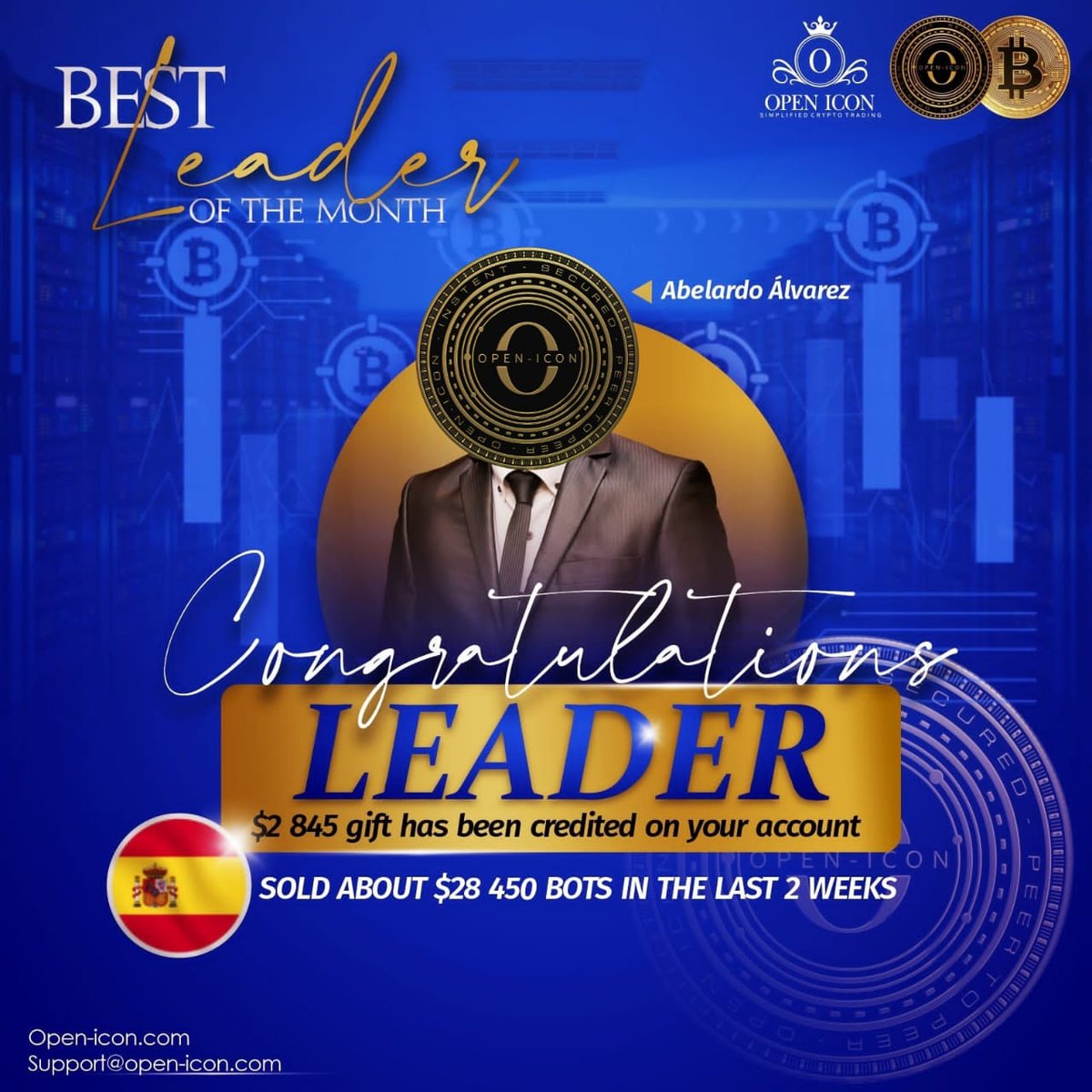 OpenIconGlobal's tweet image. Congratulations🎊🎊🎊🎊🎊 to Mr Abelardo Alvarez on being the top leader of the month. 

He asked not to be posted. We repect his privacy.

🇪🇸 Spain💥💥💥💥💥💥💥