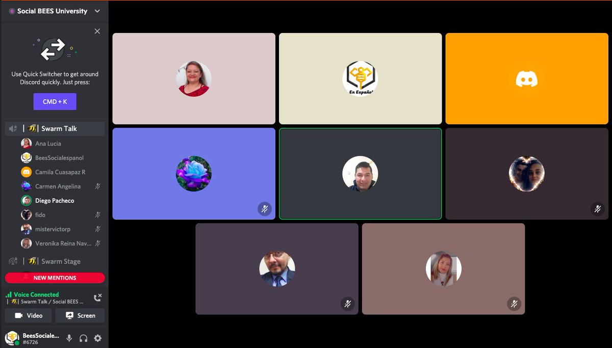 Entrenamiento en Discord a media noche. Cualquier momento es bueno para preguntar y sacarse dudas mientras se esta online. Que tal si otro día empezamos con entrenamiento primero y terminamos con el karaoke?? Faltó <a href="/Humbert44485635/">Jorge Humberto (🐝,🐝)8140</a> para crypto y <a href="/mairaal39929195/">Maira Alejandra Sanabria (🐝,🐝) 1730</a>  para la música