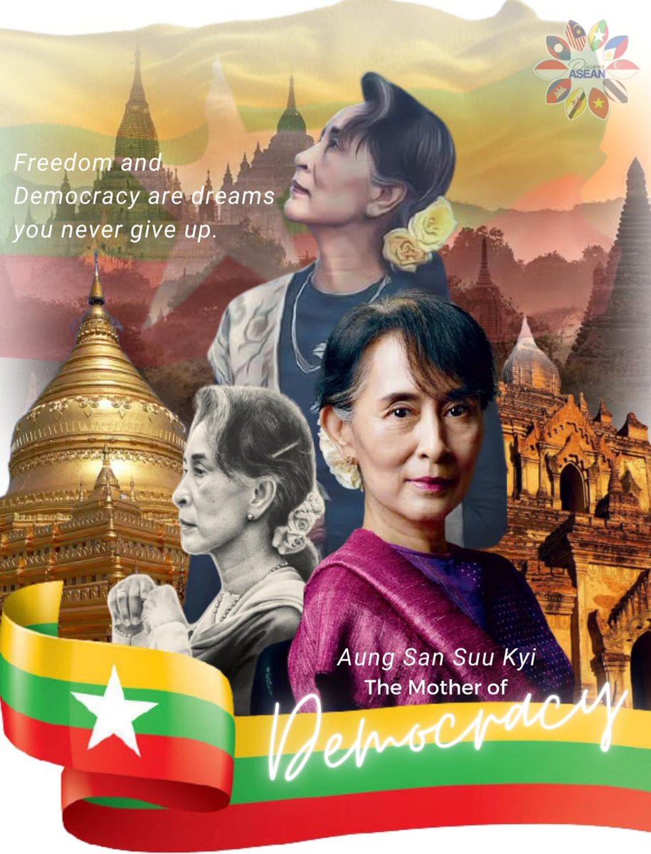 HlyanAung4's tweet photo. Aung San Suu Kyi ❤️
The Mother of Democracy 🇲🇲🇲🇲🇲🇲
Aung San Suu Kyi (born 19 June 1945 in Yangon, Burma) is a human rights activist, Nobel Peace Prize winner, and State Counsellor of Myanmar. Suu Kyi was not able to be president.
#FightForDemocracy
#MyanmarFreedom https://t.co/GcBWB7rGxu