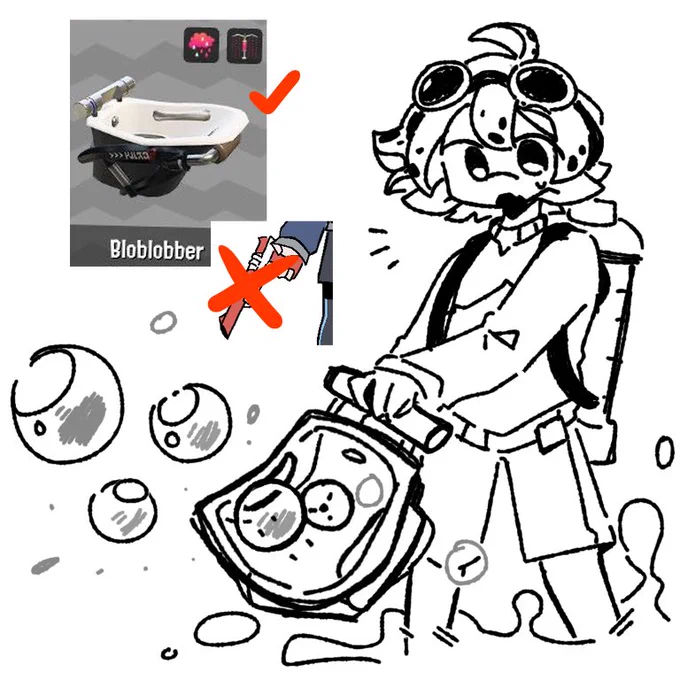 decided to change george's main weapon in the au

i gave him a bloblobber instead because its a funny weapon 