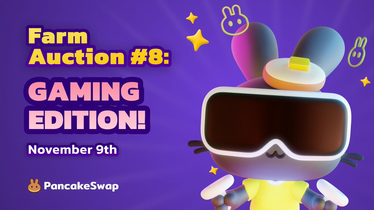 PancakeSwap's tweet photo. Announcing a SPECIAL EDITION Farm Auction!
🗓️Coming November 9th… it’s the Gaming edition!

🎮#GameFi and #Metaverse projects on #BSC will be bidding for a week long 1x farm.

👉Projects, apply here: https://t.co/ErsW39vZdF

Which projects would you like to see? 👀👇 https://t.co/u69PZDYNpv