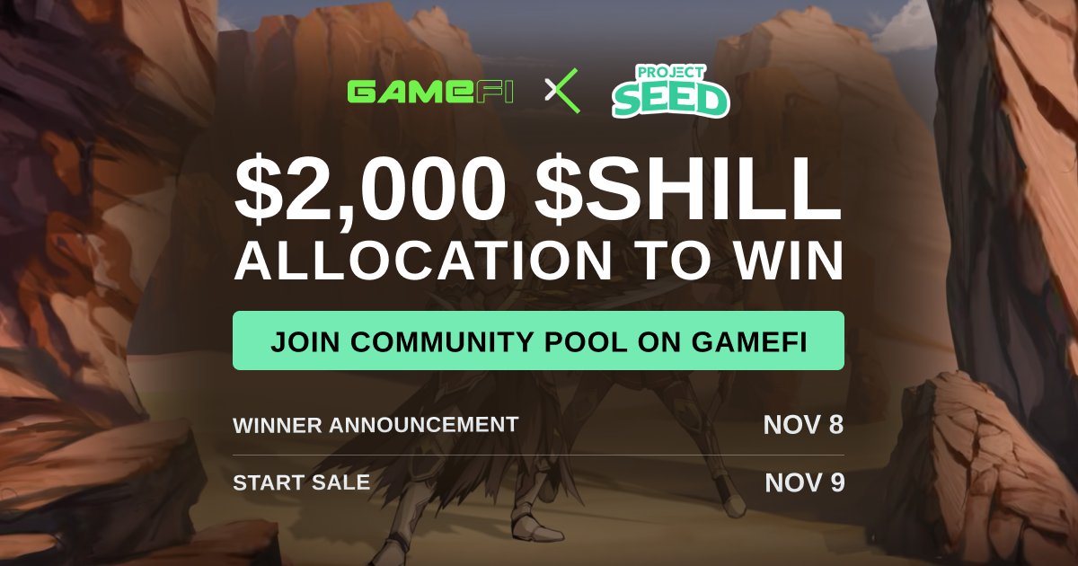 RiczCryptoz's tweet photo. 🙌Let’s participate in @ProjectSeedGame Community pool on #GameFi 

💹Best chance to purchase $SHILL at IGO price with no tier or whitelist needed❌

🔻Only need to complete #Gleam tasks here: 
https://t.co/sgqacOpeTs

#Airdrop #Crypto #Solana #BSC
#Ethereum #Giveaway #WAGMI https://t.co/IYH6uwzpXm