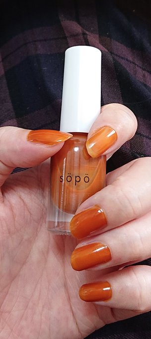 前に勝手に柿ネイルだ〜っつって推してたネイル、塗り直してやっぱり" 良"だったのでダイマしとこ ファミマで売ってます 