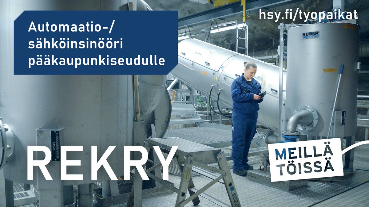 Haemme automaatio-/sähköinsinööriä jätevedenpuhdistuksen kaukokäyttöön pääkaupunkiseudulle. ⚡

Tehtävä painottuu kaukokäyttökohteiden toiminnan varmistamiseen. 

Tutustu tehtävään ja hae meille viim. 17.11.2021 osoitteessa hsy.rekrytointi.com/paikat/?o=A_A&…
#rekry #rekrytointi #insinööri