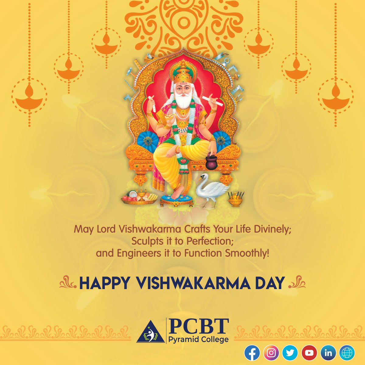 On the special occasion of #Vishwakarma #Puja, Pyramid Group wishes that you are always #blessed with prosperity and happiness, #success and achievements with the blessings of #LordVishwakarma.