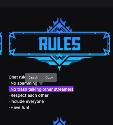 Imagine having these rules in your stream but off stream ur a piece of shit. Then you come into my chat<a href="/tag/apexlegends"class="tags"><span>#apexlegends</span></a><a href="/tag/apexlegendsclips"class="tags"><span>#apexlegendsclips</span></a>