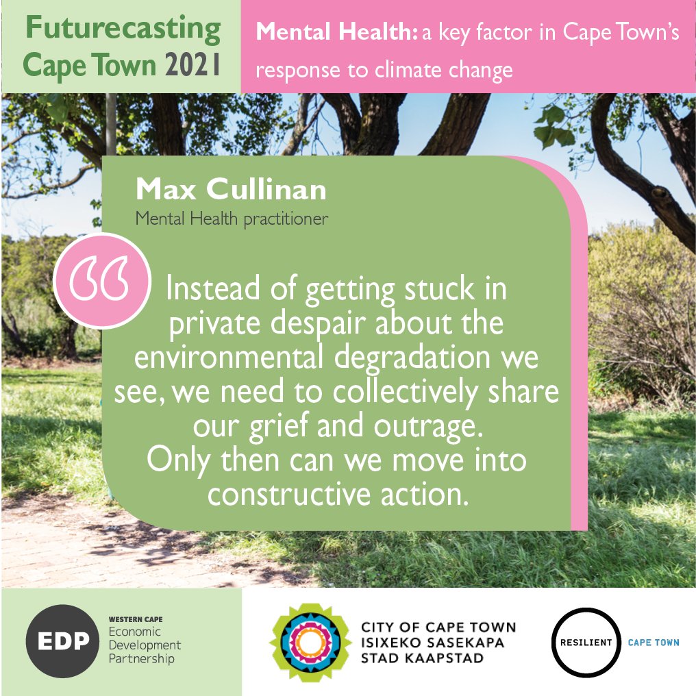 WCEDP's tweet photo. How can cities like Cape Town empower residents and communities to face #climatechange without losing hope? Sign up for our next #futurecastingct event on 12 Nov 10am-11:30am More info | register: https://t.co/snxgtaJXup #mentalhealth #ecoanxiety #COP26 https://t.co/uQeluqlhbs