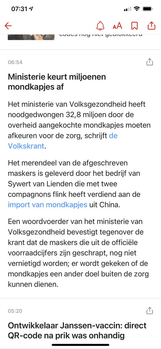 En jahoor… Zoals verwacht… Merendeel van de veel besproken mondkapjes van Sywert zijn afgeschreven voor de zorg… 🤦🏼‍♀️