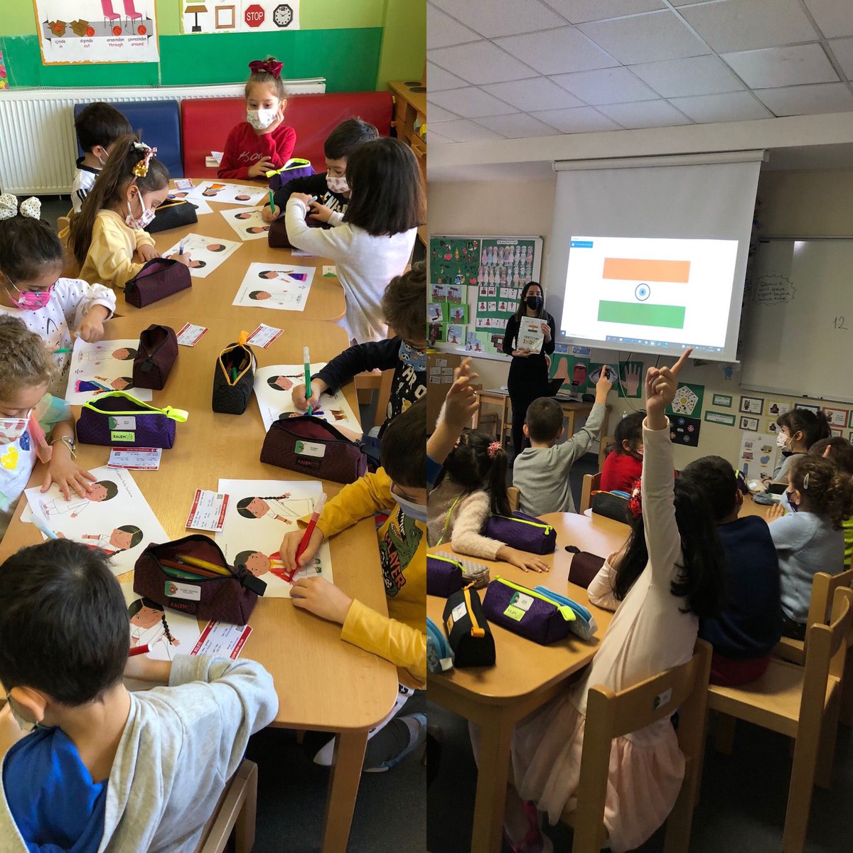 bk_atasehir2's tweet photo. Anaokulu öğrencilerimizle bu hafta dünya ülkelerinden Hindistan’ı tanıdık. Eğlenerek öğrendiğimiz bir haftayı daha geride bıraktık. 🇮🇳👶🏻👧🏼🎈🎨 https://t.co/7yyqr7Aybn