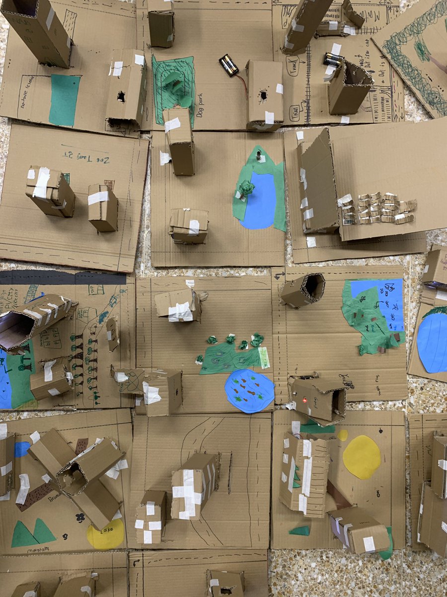 Today in the #tigerlabs, <a href="/WAB_LIVE/">WAB</a> the first grade 3 class finished construction of their city block. Connected, they include all the services they believe a community requires including electricity. What a sight it will be when all the classes are combined! #pypchat #design
