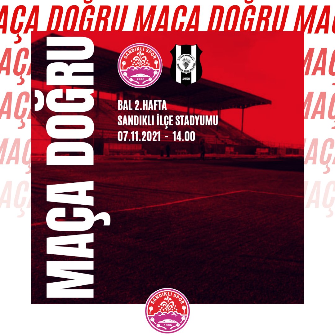 03sandiklispor's tweet photo. MAÇA DOĞRU
🏆 Bölgesel Amatör Lig 9.Bölge 1.Grup 2.Hafta
⚽️ Sandıklıspor - Bieksper Hacırahmanlıspor
📅 7 Kasım 2021 Pazar 🕒 14:00
🏟 Sandıklı İlçe Stadyumu https://t.co/MFp6vWfba9