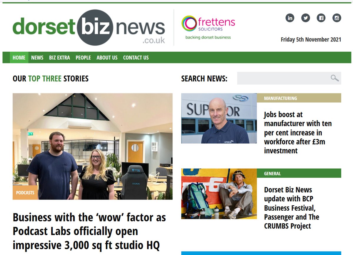 Grand opening of impressive 3,000 sq ft Podcast Labs HQ; <a href="/Superior_Seals/">Superior Seals Ltd</a> to increase workforce by 10% after £3m machinery purchase plus @EvolveMembers @Inspireacc <a href="/makingpassenger/">Making Passenger</a> <a href="/myTripBus/">myTrip</a> <a href="/CrumbsProject/">The Crumbs Project</a> and Tim Noakes @nfum_westdorset occupies the 20 Questions' hot seat.